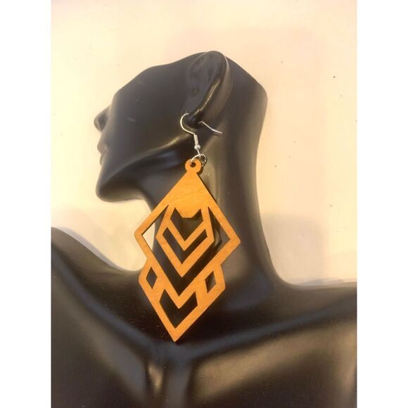 Wooden Fashion Earrings  - Picture 1 of 3